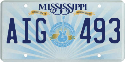 MS license plate AIG493