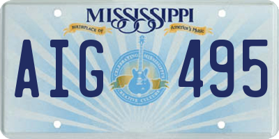 MS license plate AIG495