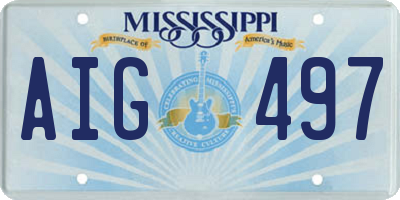 MS license plate AIG497