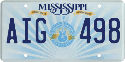 MS license plate AIG498