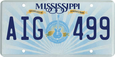 MS license plate AIG499