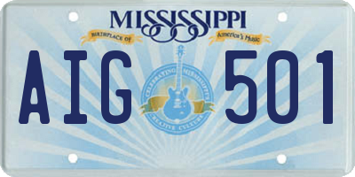 MS license plate AIG501