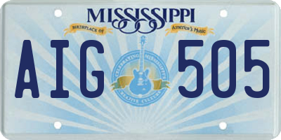 MS license plate AIG505