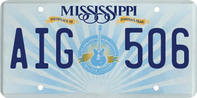 MS license plate AIG506