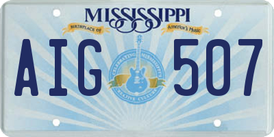 MS license plate AIG507