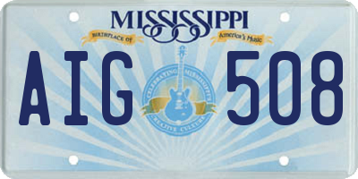 MS license plate AIG508