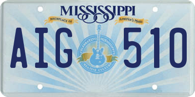 MS license plate AIG510