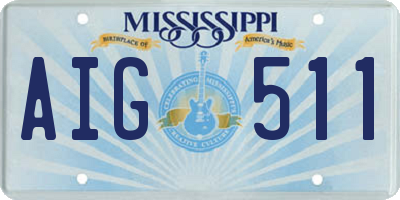 MS license plate AIG511