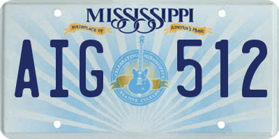 MS license plate AIG512