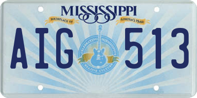 MS license plate AIG513