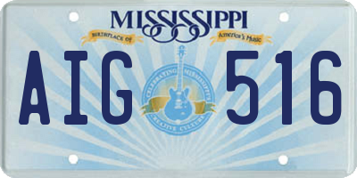 MS license plate AIG516