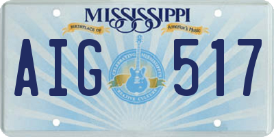 MS license plate AIG517
