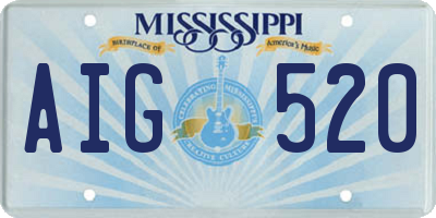 MS license plate AIG520
