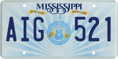 MS license plate AIG521