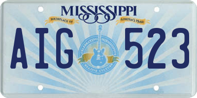 MS license plate AIG523
