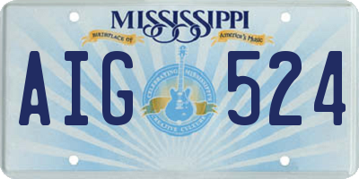 MS license plate AIG524