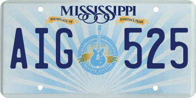 MS license plate AIG525