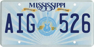 MS license plate AIG526