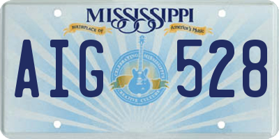 MS license plate AIG528