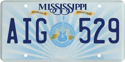 MS license plate AIG529