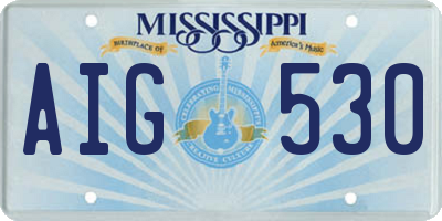 MS license plate AIG530