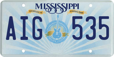 MS license plate AIG535