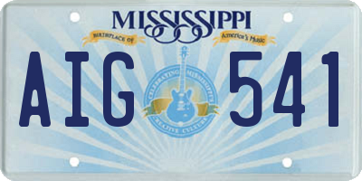 MS license plate AIG541