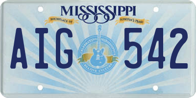 MS license plate AIG542