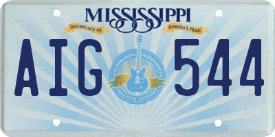 MS license plate AIG544