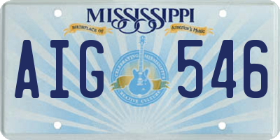 MS license plate AIG546