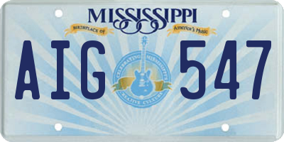 MS license plate AIG547