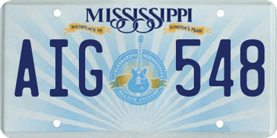 MS license plate AIG548