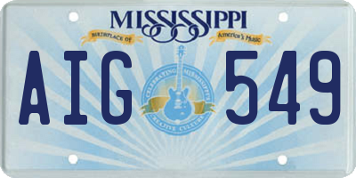 MS license plate AIG549