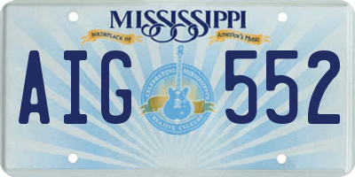 MS license plate AIG552