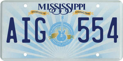 MS license plate AIG554