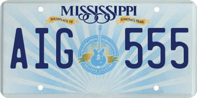 MS license plate AIG555