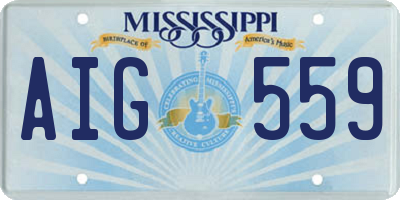 MS license plate AIG559