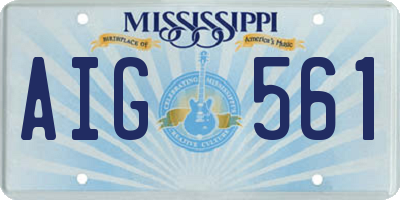 MS license plate AIG561