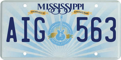 MS license plate AIG563