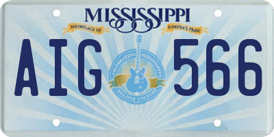 MS license plate AIG566