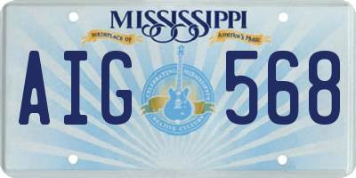 MS license plate AIG568