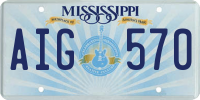 MS license plate AIG570