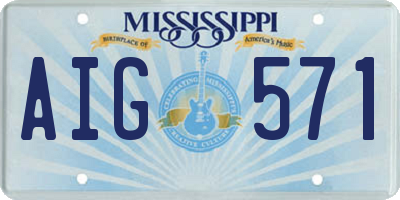 MS license plate AIG571