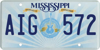 MS license plate AIG572
