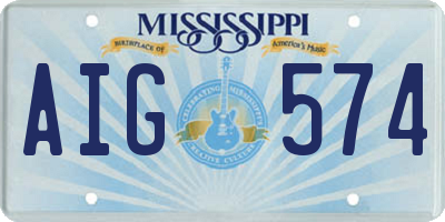 MS license plate AIG574