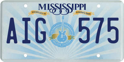 MS license plate AIG575