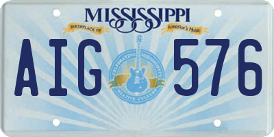 MS license plate AIG576
