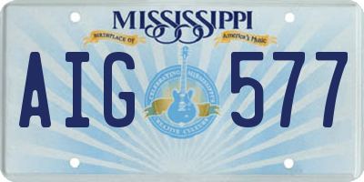 MS license plate AIG577