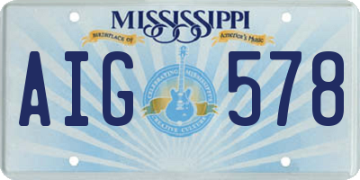 MS license plate AIG578