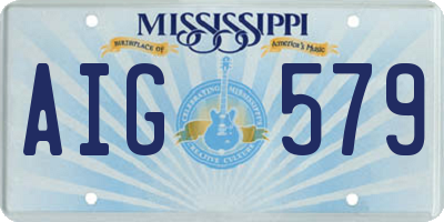 MS license plate AIG579